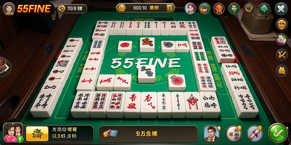 Tampilan menarik gameplay Mahjong di 55FIVE dengan grafis yang memukau.