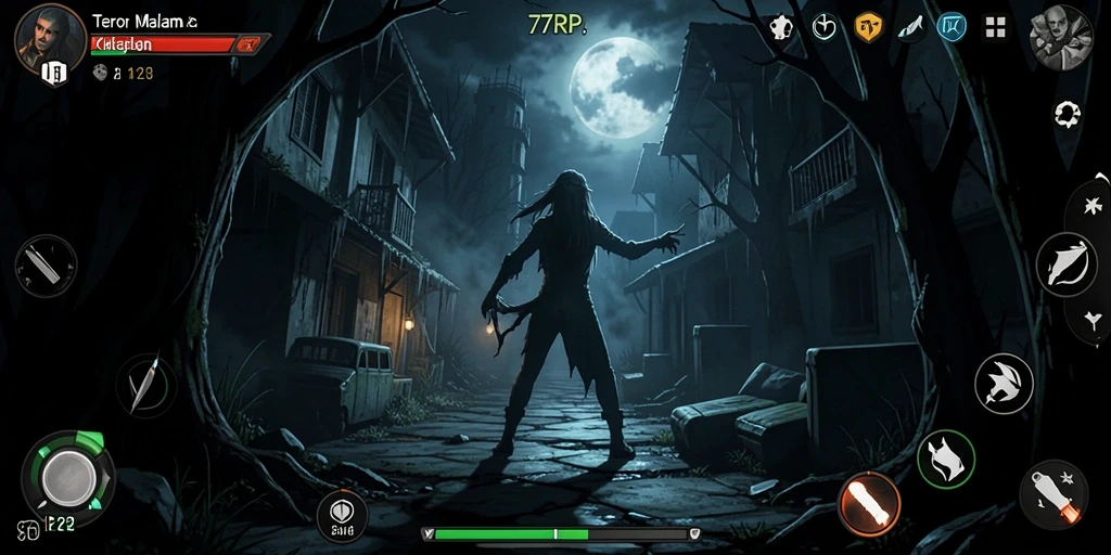 Tampilan gameplay menyeramkan di dalam 77RP