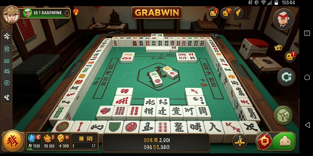 Tangkapan layar gameplay GRABWIN menunjukkan keseruan bermain Mahjong.