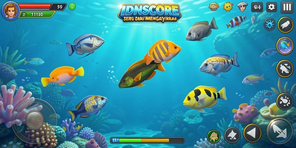 Screenshot utama menunjukkan aksi seru dalam permainan Tembak Ikan.