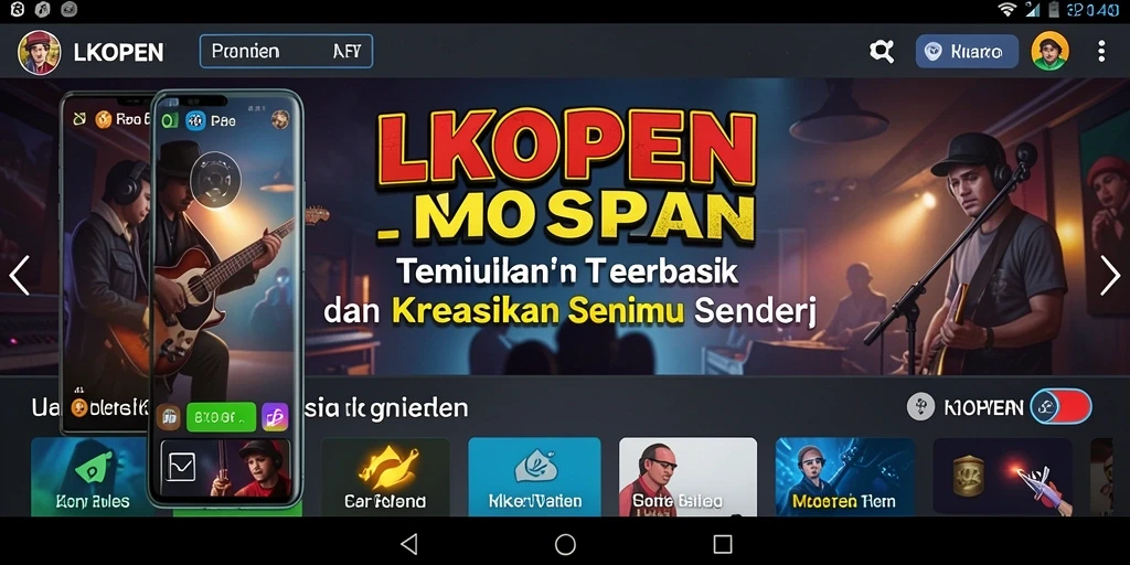 Tampilan gameplay LKOPEN dengan fitur karaoke dan musik interaktif.